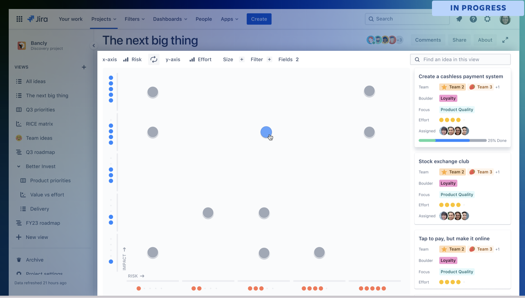 jira product discovery screenshot
