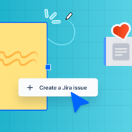 Colorful illustration showing various elements of the Confluence UI
