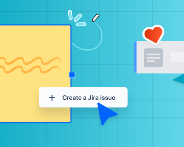 Colorful illustration showing various elements of the Confluence UI